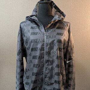 NIKE AIR Self-Packable Running Windbreaker Jacket - Gray All-Over Print - Size M